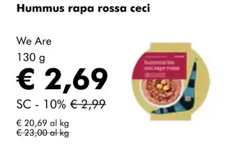 Hummus rapa rossa ceci We Are