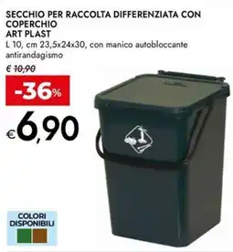 Bennet Secchio per raccolta differenziata con coperchio ART PLAST offerta
