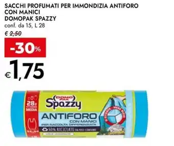 Sacchi profumati per immondizia antiforo con manici DOMOPAK SPAZZY