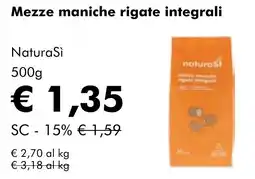 NaturaSì Mezze maniche rigate integrali NaturaSì offerta