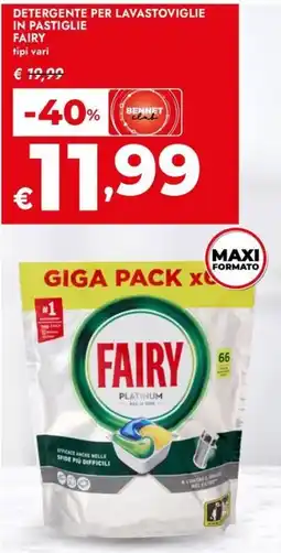 Bennet Detergente per lavastoviglie in pastiglie FAIRY offerta