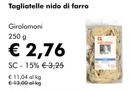 NaturaSì Tagliatelle nido di farro Girolomoni offerta