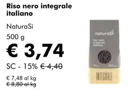 NaturaSì Riso nero integrale italiano Natura Sì offerta