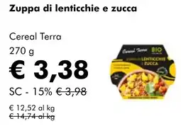 NaturaSì Zuppa di lenticchie e zucca Cereal Terra offerta