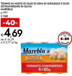 Bennet Tonno in misto di olio di semi di girasole e olio extravergine di oliva MAREBLU offerta
