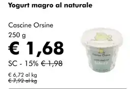 NaturaSì Yogurt magro al naturale Cascine Orsine offerta