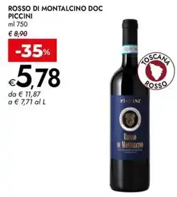Bennet Rosso di montalcino DOC PICCINI offerta