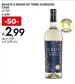 Bennet Bianco o rosso igt terre d'abruzzo CAOS offerta