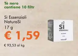 NaturaSì Tè nero contiene 10 filtr Sì Essenziali Natura Sì offerta