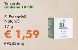 NaturaSì Tè verde contiene 10 filtr Sì Essenziali NaturaSì offerta