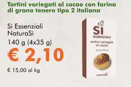 NaturaSì Tortini variegati al cacao con farina di grano tenero tipo 2 italiana Sì Essenziali NaturaSì offerta