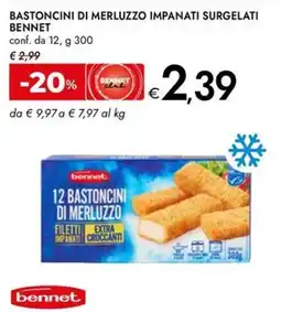 Bennet Bastoncini di merluzzo impanati surgelati BENNET offerta