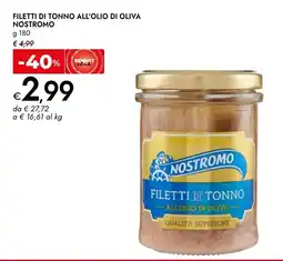 Bennet Filetti di tonno all'olio di oliva NOSTROMO offerta