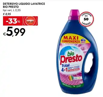 Detersivo liquido lavatrice BIO PRESTO