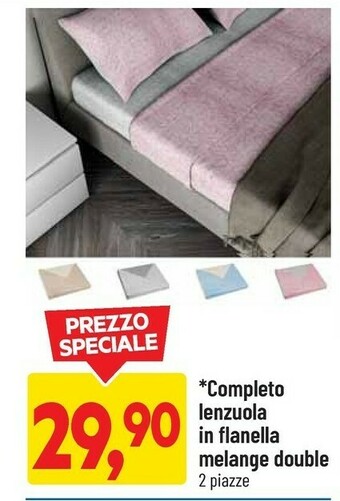 DPiù Completo lenzuola in flanella melange double offerta