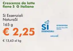 NaturaSì Crescenza da latte fieno S G italiano Sì Essenziali NaturaSì offerta