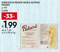 Bennet Gnocchi di patate senza glutine PATARÒ offerta