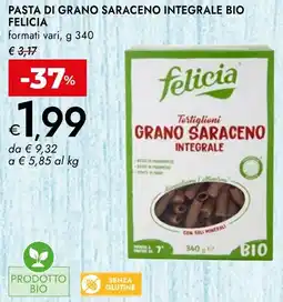 Bennet Pasta di grano saraceno integrale bio FELICIA offerta