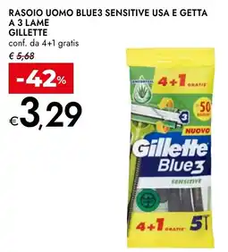 Bennet Rasoio uomo blue3 sensitive usa e getta a 3 lame GILLETTE offerta