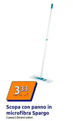 Action Scopa con panno in microfibra Spargo 2 pezzi offerta