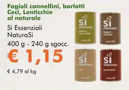 NaturaSì Fagioli cannellini, borlotti Ceci, Lenticchie al naturale Sì Essenziali Natura Sì offerta