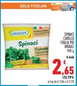 Conad Spinaci Cubello Foglia Più Orogel offerta