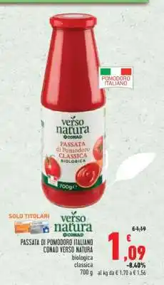 Conad Passata di Pomodoro Italiano Conad Verso Natura offerta