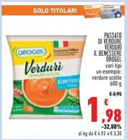 Conad PASSATO DI VERDURE VERDURÌ IL BENESSERE OROGEL offerta