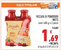 Conad PASSATA DI POMODORO MUTTI offerta