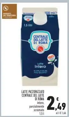 Conad Latte Pastorizzato Centrale del Latte di Roma offerta