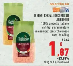 Conad LEGUMI, CEREALI DECORTICATI COLFIORITO offerta