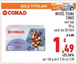 Conad Infuso, Tisana Conad offerta