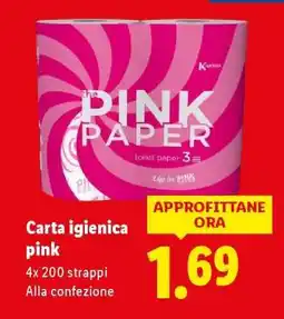 Lidl Carta igienica pink offerta