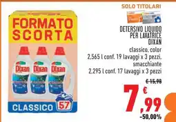 Conad Detersivo Liquido per Lavatrice Dixan offerta