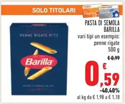 Conad PASTA DI SEMOLA BARILLA offerta