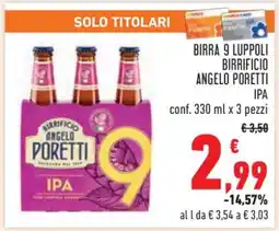 Conad BIRRA 9 LUPPOLI BIRRIFICIO ANGELO PORETTI IPA offerta