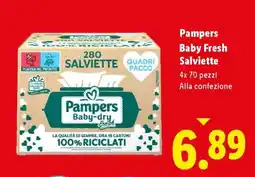 Lidl Pampers Baby Fresh Salviette offerta