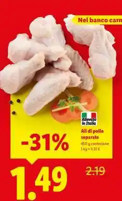 Lidl Ali di pollo separate offerta