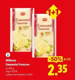 Lidl Milbona Emmental francese offerta