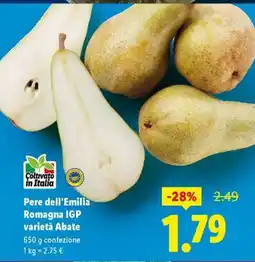 Lidl Pere dell'Emilia Romagna IGP varietà Abate offerta