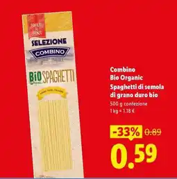 Lidl Combino Bio Organic Spaghetti di semola di grano duro bio offerta