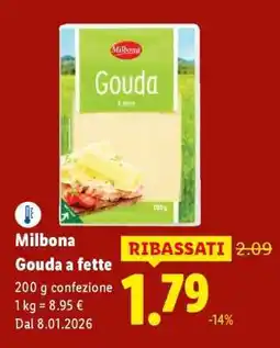 Lidl Milbona Gouda a fette offerta