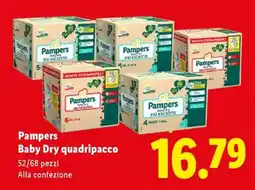 Lidl Pampers Baby Dry quadripacco offerta