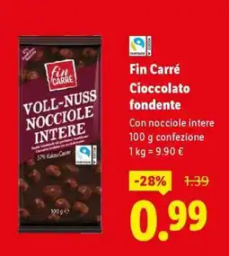Lidl Fin Carré Cioccolato fondente offerta
