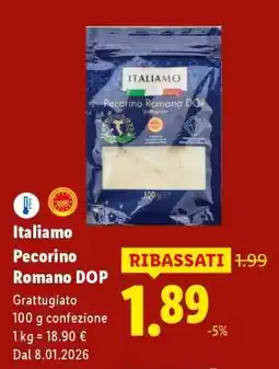 Lidl Italiamo Pecorino Romano DOP offerta