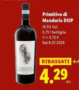 Lidl Primitivo di Manduria DOP offerta