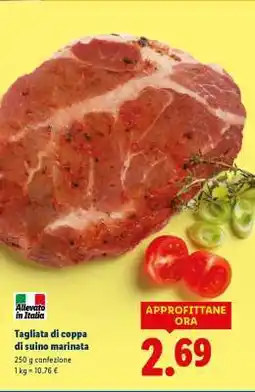 Lidl Tagliata di coppa di suino marinata offerta