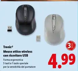 Lidl Tronic Mouse ottico wireless con ricevitore USB offerta