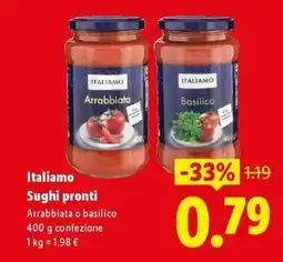 Lidl Italiamo Sughi pronti offerta