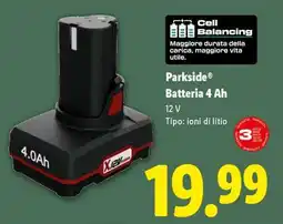 Lidl PARKSIDE Batteria 4 Ah offerta